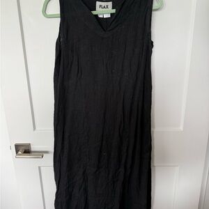 Flax Sleeveless Black Midi Dress